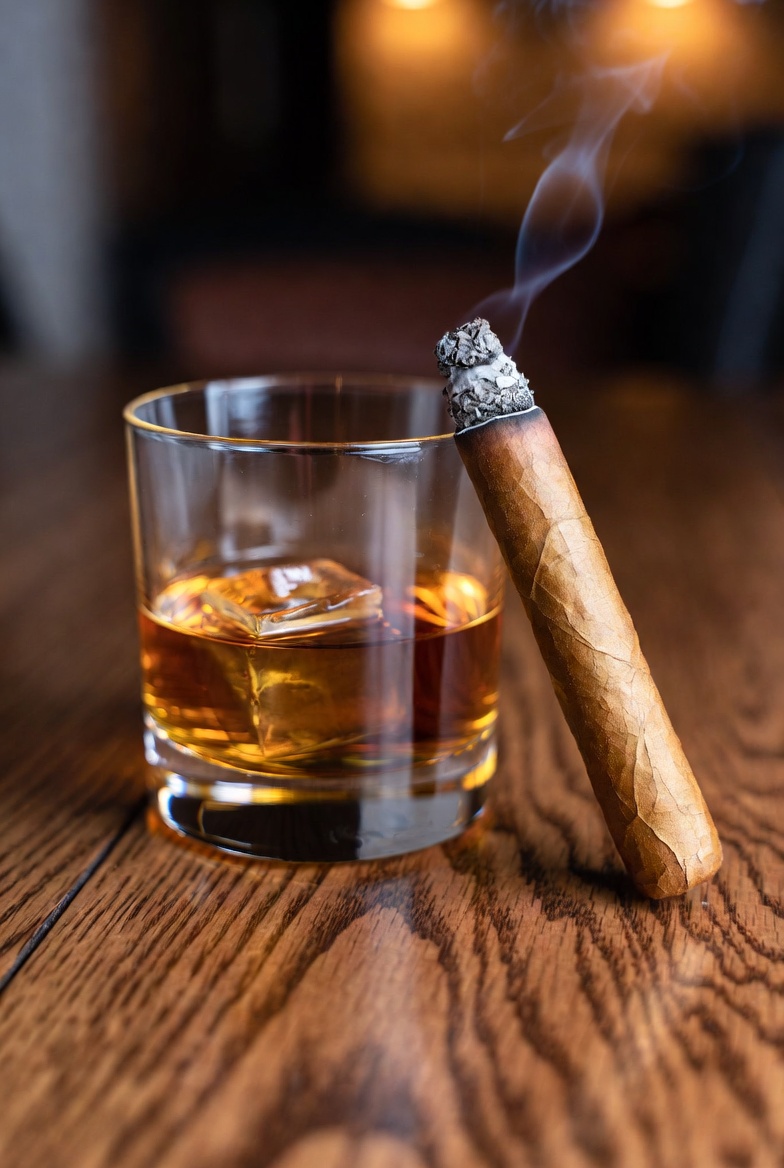 Premium cigar lifestyle at Match Cigar Bar &mdash; bourbon and cigars in the lounge